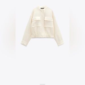 Zara linen bomber jacket